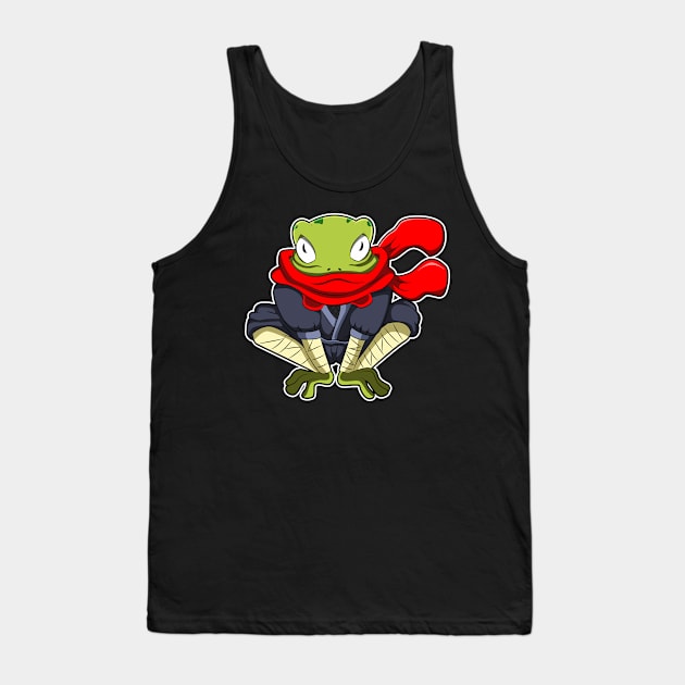 Frog as Ninja with Scarf Tank Top by Markus Schnabel